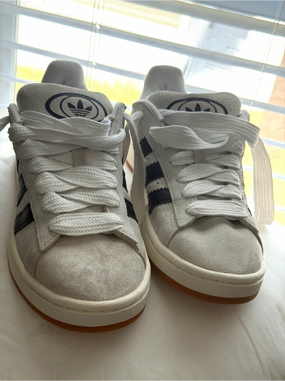 adidas White and Black Classic Suede Sneakers
